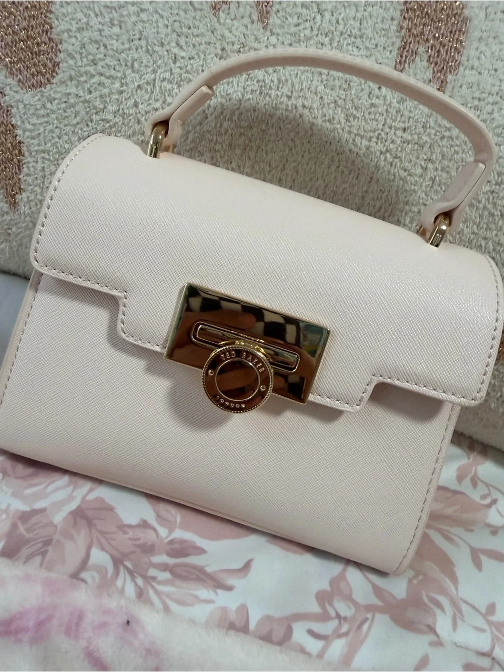 Ted Baker Elegant Top-Handle Mini Bag in Blush Pink